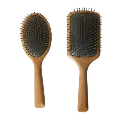 Hot sale Amazon Professional Hair Salon tools CUSHION WOOD ROUND PADDLE BRUSH