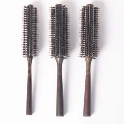 Hot sale Hair salon  Eco-friendly Steel-Tech Roll Wood Wave Handle Styling Brush COMB